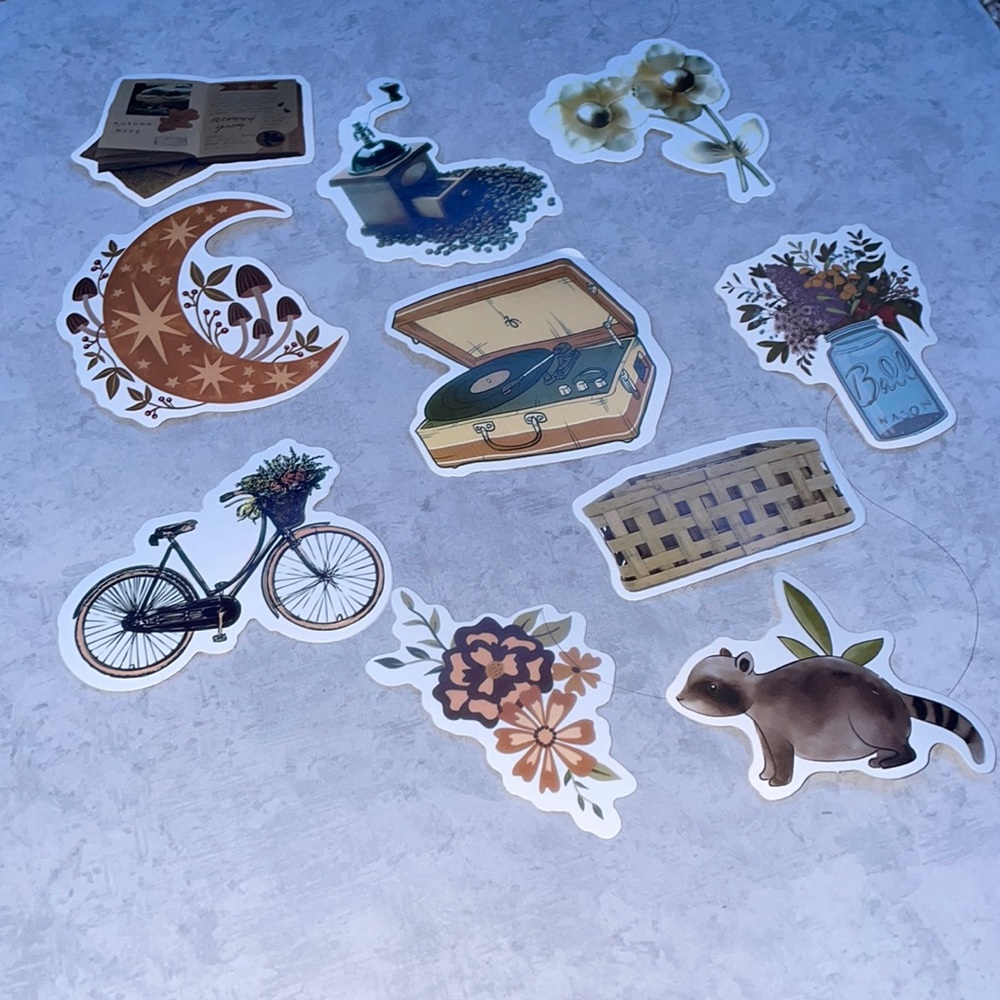 10pc Cottagecore Sticker Pack Stickers Travel Vintage Soft Aesthetic Retro - Picture 2 of 4